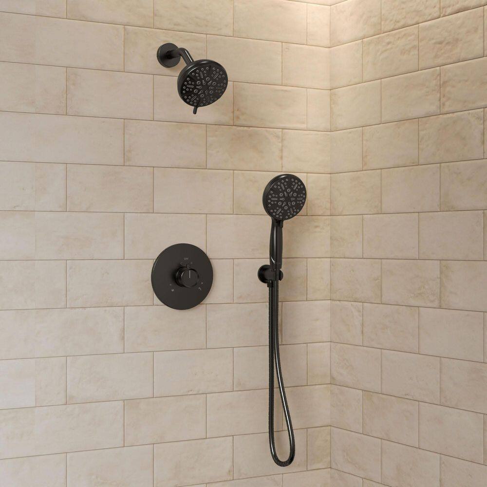5 in. Wall Mount Single Handle 2-Spray Tub and Shower Faucet 2.5 GPM with Handheld Shower in Matte Black Valve Included price history on PriceWatchPro