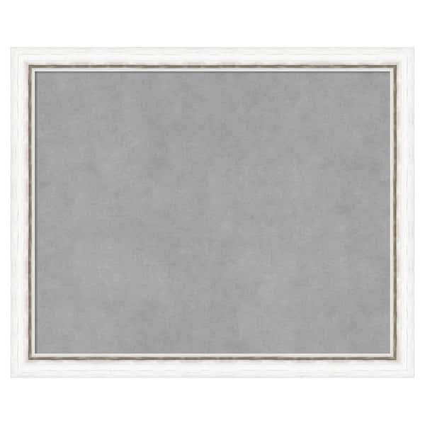 Amanti Art Morgan White Silver 22 in. x 18 in Framed Magnetic Board