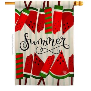 28 in. x 40 in. Sweet Watermelon Summer House Flag Double-Sided Decorative Vertical Flags