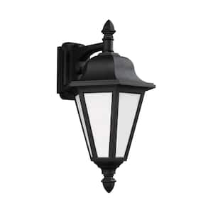 Brentwood 1-Light Black Outdoor 18 in. Wall Lantern Sconce
