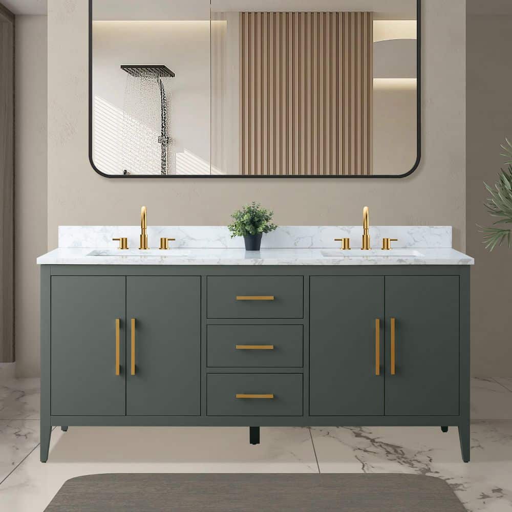 Vanity Art 72 in. W x 22 in. D x 34 in. H Double Sink