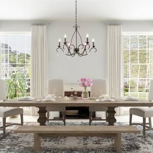 Esquilin 28 in. 6-Light Rusted Bronze Classic Candlestick Chandelier with Crystal Drops Modern Farmhouse Island Pendant