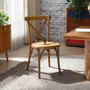 4-Pack Natural Resin Cross Back Chair for Dinning Room, Wedding, Commercial use