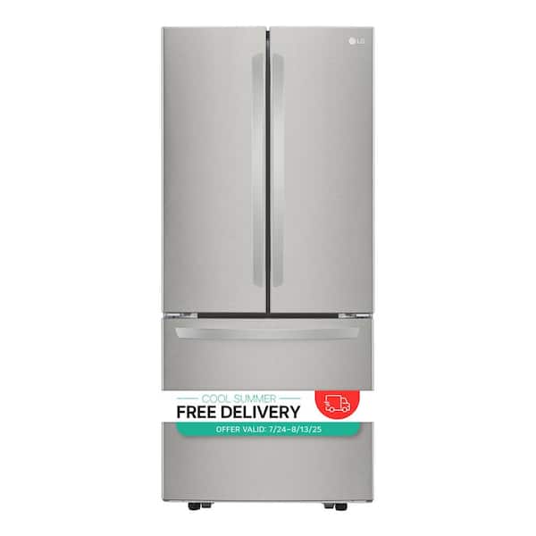 30 in. W 22 cu. ft. French Door Refrigerator with Ice Maker in Stainless Steel