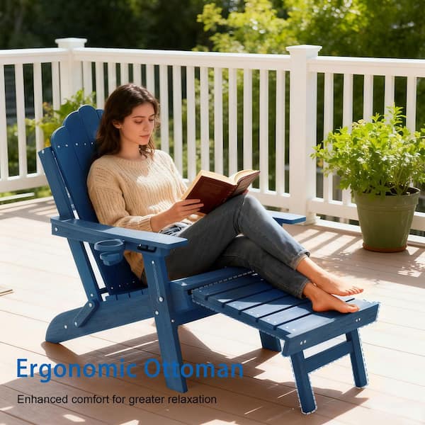 SANLUCE Plastic 3-Position Adjustable Folding Adirondack Chair w