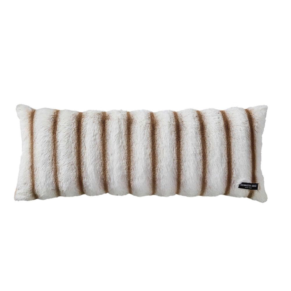 KENNETH COLE NEW YORK Madison Faux Fur Soft Brown 14X36 1-Piece Decorative Pillow