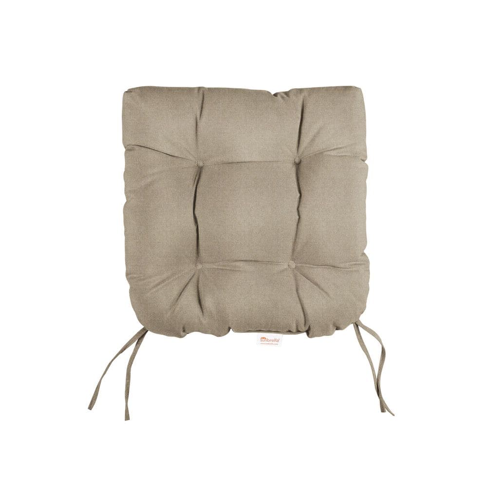 Sunbrella Canvas Taupe U-Shaped Tufted Outdoor Seat Cushion