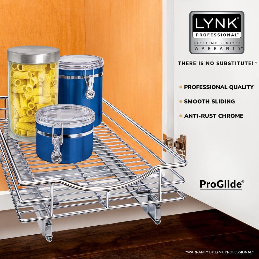 Chrome 11" x 21" Slide Out Cabinet Organizer