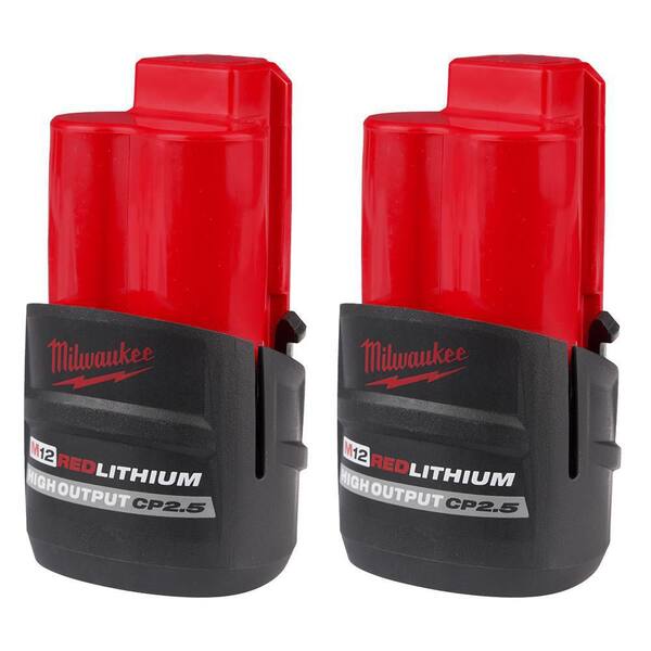 Milwaukee M12 12-Volt 3.0 Ah XC Red Lithium Batteries – 2 Pack (48-11-2412)