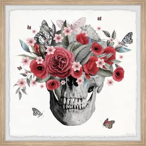 "Flowers and a Skull" by Marmont Hill Framed Nature Art Print 12 in. x 12 in.