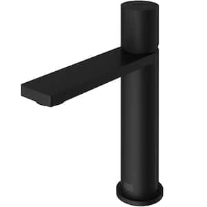 Halsey Single-Handle Single Hole Bathroom Faucet in Matte Black