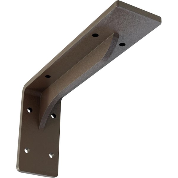 Ekena Millwork 2 in. x 4 1/4 in. x 8 in. Hammered Brown Embrey Steel Bracket