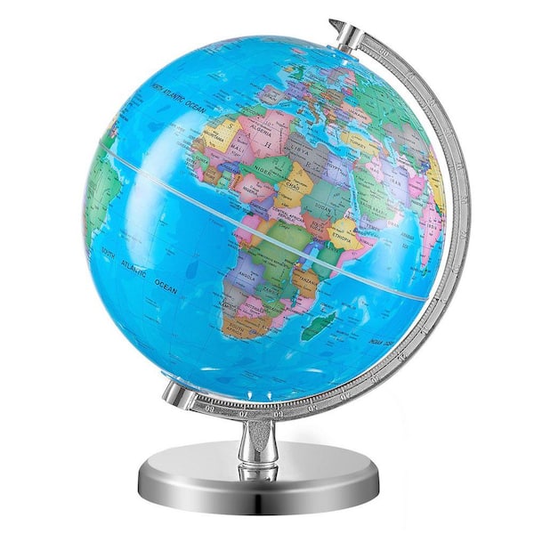 SKYSHALO 11.02 in. x 8 in. 203.2 mm, Rotating World Globe with