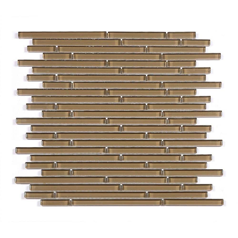 New Era Brown 12" x 12" Glossy Glass Mosaic Tile