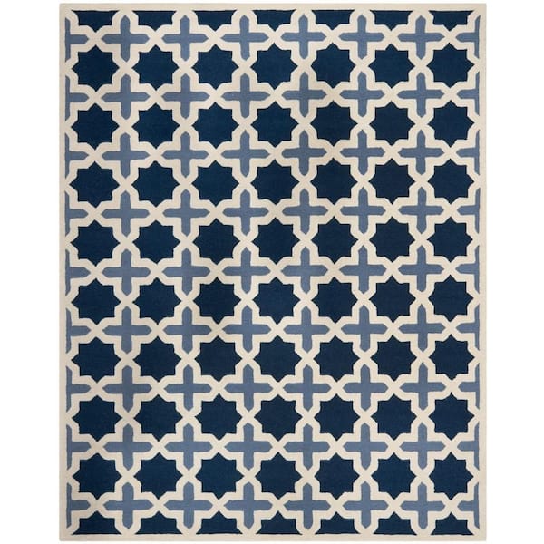 SAFAVIEH Cambridge Blue/Ivory 10 ft. x 14 ft. Geometric Area Rug