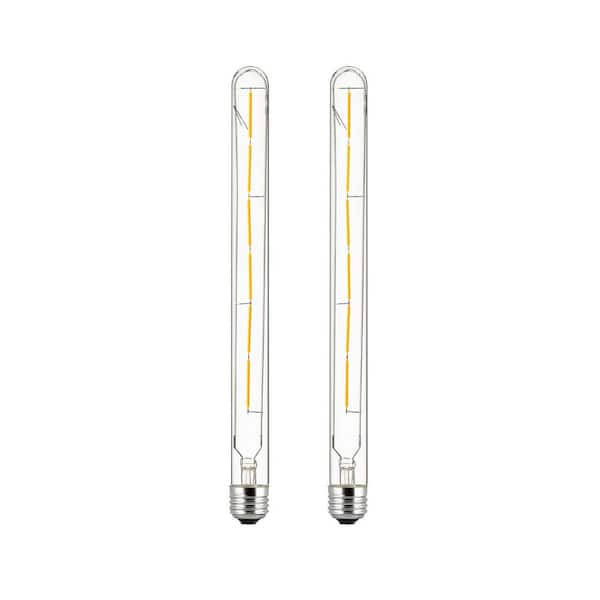 Sunlite 40-Watt Equivalent T8 Dimmable Tubular E26 Base Filament Vintage Edison LED Light Bulb in Amber White 2200K (2-Pack)