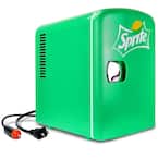 Coca-Cola Sprite 4L Portable Cooler/Warmer, Personal Travel Fridge with 12V and AC Cords, Green