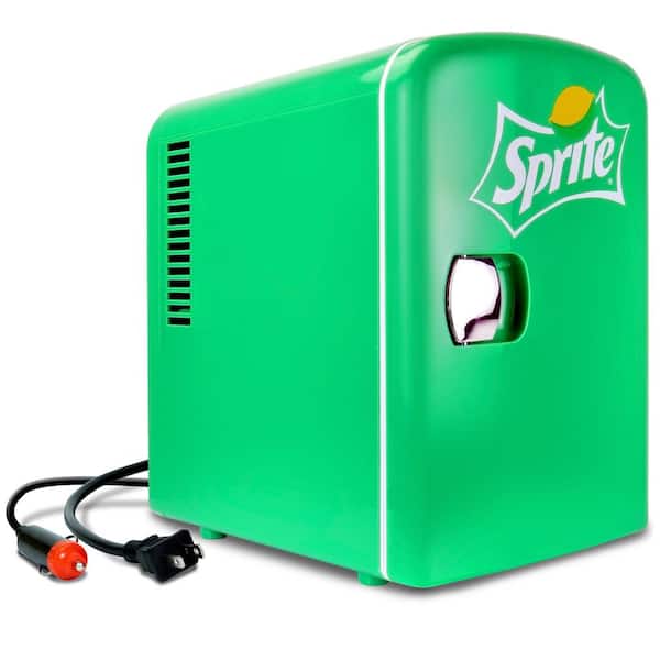 Sprite 4L Cooler/Warmer with12V DC and 110V AC Cords, 6 Can Portable Mini Fridge, Green