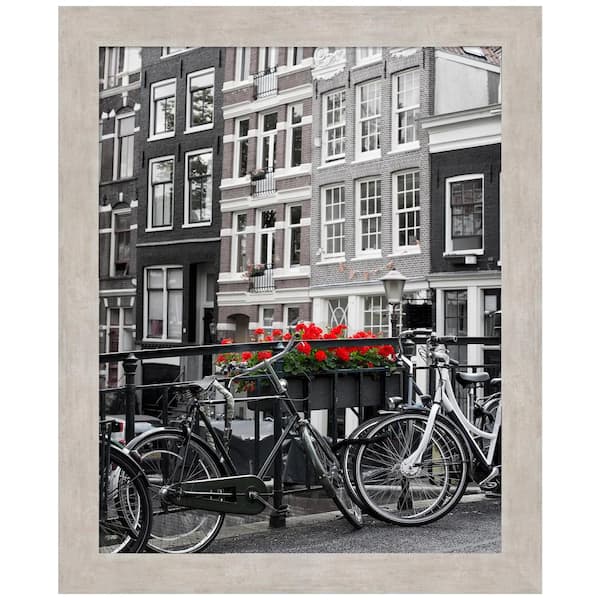 Amanti Art Marred Silver Wood Picture Frame Opening Size 16 x 20 in.