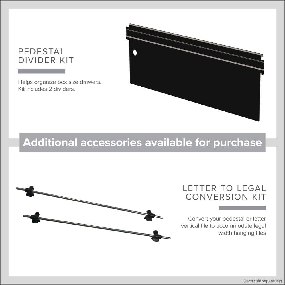 Black 3-Drawer Lockable Mobile Steel File Cabinet