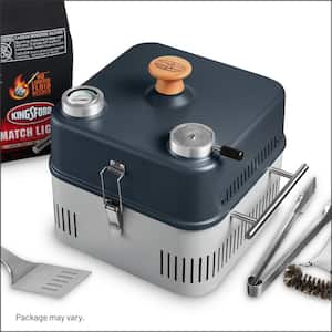 Portable Charcoal Grilling Kit in Gray with 4 lb. Kingsford Charcoal and Grilling Tools