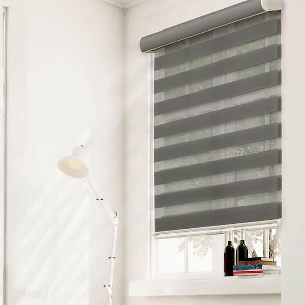 Chicology Zebra Granite Cordless Light Filtering Privacy Polyester Roller Shade - 69 in. W x 72 in. L