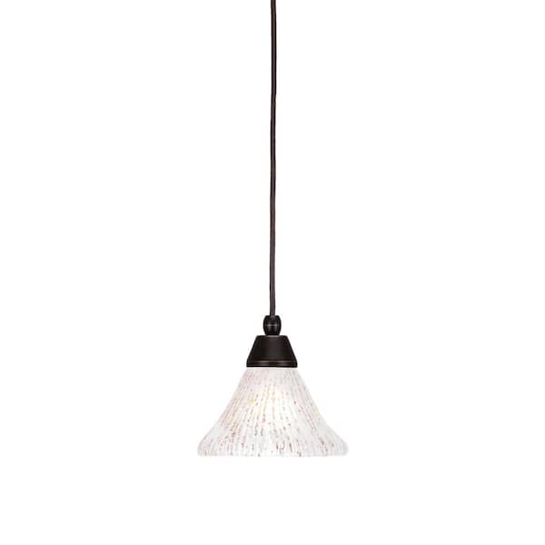 Unbranded Bryson 100-Watt 1-Light Brown Shaded Pendant Light Mini Pendant with 7" Frosted Glass Shade, No bulb included