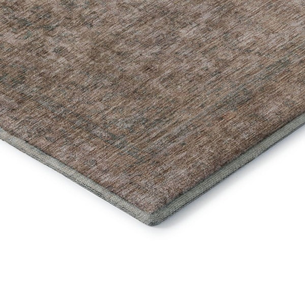 Mayfield Premium Machine Washable Abstract AMF1645 Brown 2 ft. 3 in. x 7 ft. 6 in. Runner Rug