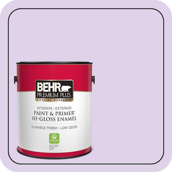 BEHR PREMIUM PLUS 1 gal. #P570-1 Teary Eyed Hi-Gloss Enamel Interior/Exterior Paint & Primer