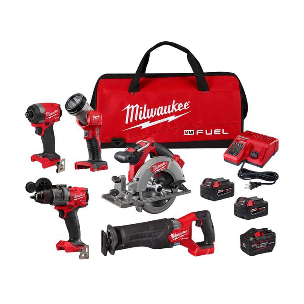 M18 FUEL 18V Lithium-Ion Brushless Cordless Combo Kit (5-Tool) with Two 5.0 Ah Batteries, 1 Charger 1 Tool Bag price history on PriceWatchPro