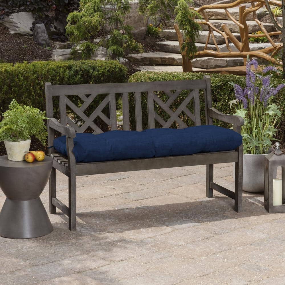 48 x 18 Sapphire Blue Eco-Friendly Tufted Outdoor Bench Cushion