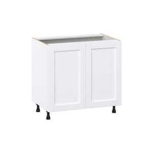Mancos Bright White Shaker Assembled Base Kitchen Cabinet with 2 Doors (36 in. W x 34.5 in. H x 24 in. D)