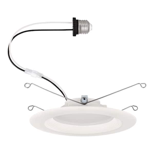 5/6 in. Adjustable CCT Housing Required Non-IC Rated Dimmable Indoor Integrated LED Recessed Light Trim T24 (4 Packs)
