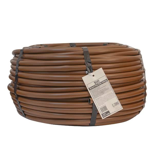 DIG 1/2 in. (0.600 in. I.D. x 0.700 in. O.D.) x 500 ft. Brown Blank Poly Tubing for Drip Irrigation