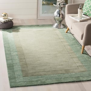 Impressions Green/Beige Doormat 3 ft. x 5 ft. Border Area Rug