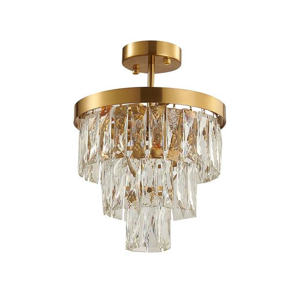 gold semi flush mount chandelier