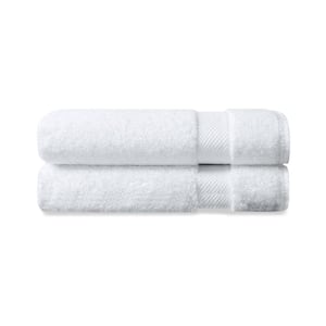 White Solid 100% Organic Cotton Luxuriously Plush Hand Towels (Set of 2)