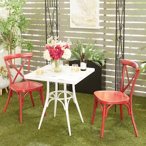 Red Metal Farmhouse Outdoor Dining Chair (Set of 2)