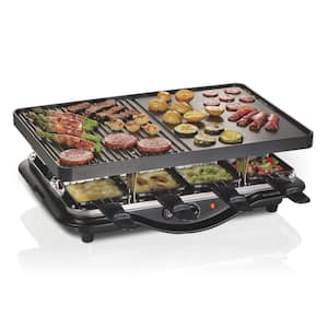200 Sq in Black Portable Party Grill with non-stick Grill Plates