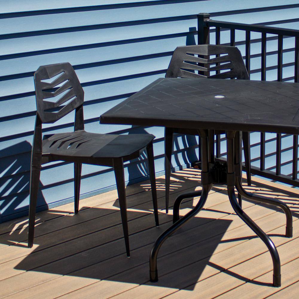 Matisse Black Polypropylene Armless Dining Chairs Set of 4