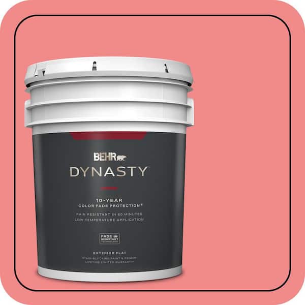BEHR DYNASTY 5 gal. #150B-5 Cheery Flat Exterior Stain-Blocking Paint & Primer