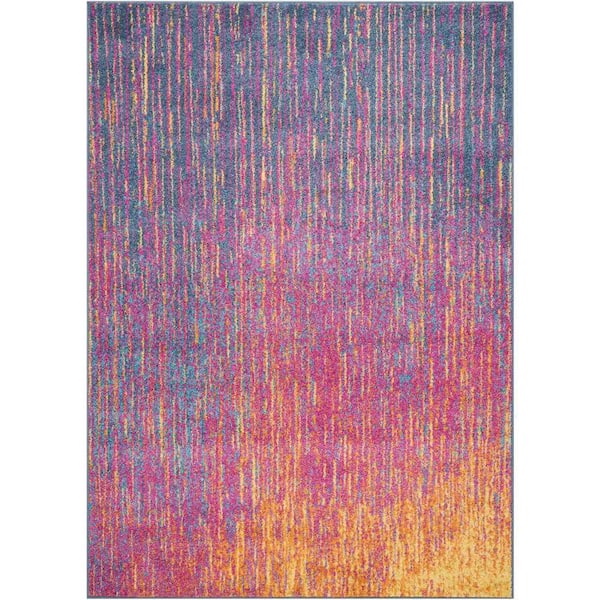 Nourison Passion Multicolor 7 ft. x 10 ft. Abstract Geometric Contemporary Area Rug