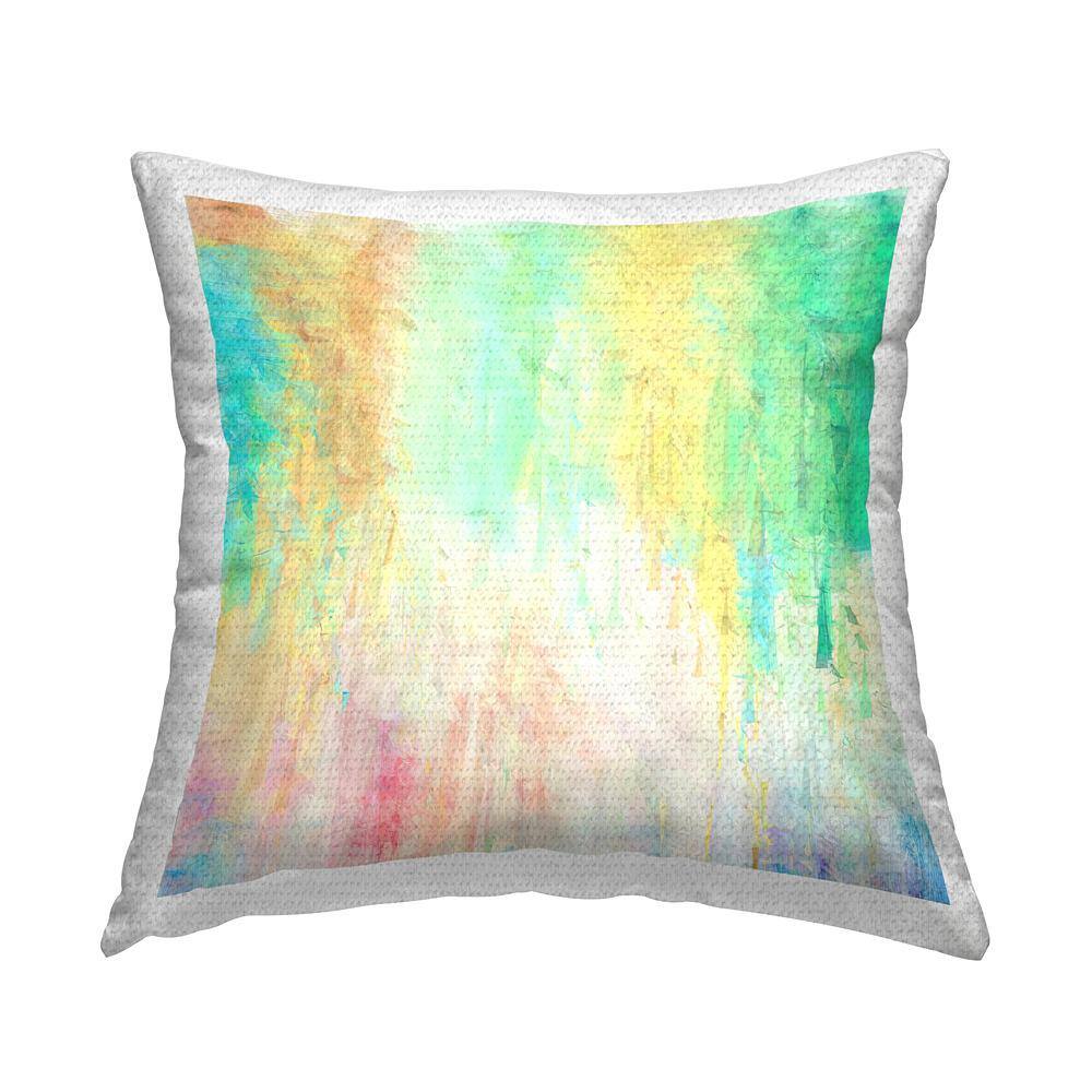 Modern Rainbow Abstract Composition Multi-Color Square Outdoor Throw Pillow price history on PriceWatchPro