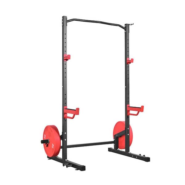 Power Cage Squat Rack, 1000 lbs. Strength Training Workout Equipment with Band Pegs, Multifunctional Power Rack Home Gym
