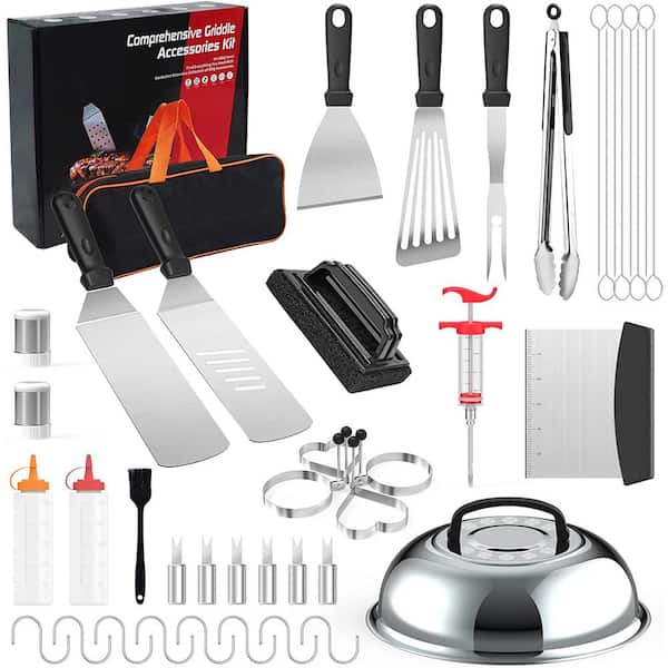 Upgraded 42 Piece Flat Top Grill Accessory Set, Grill Pan Cleaning Kit  Carrying Bag, Outdoor Cooking Accessories B091Y4TWTZ - The Home Depot