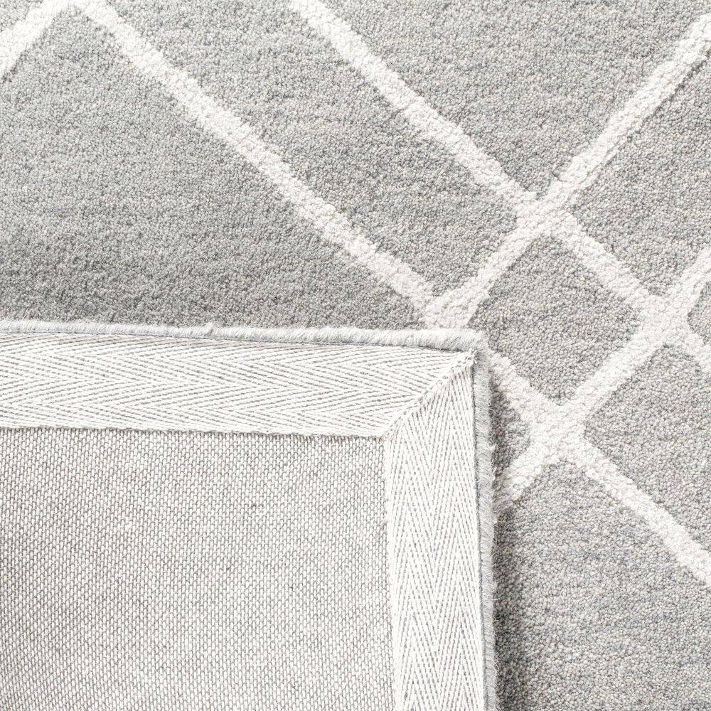 Handmade Gray Tufted Wool Round Area Rug 24"
