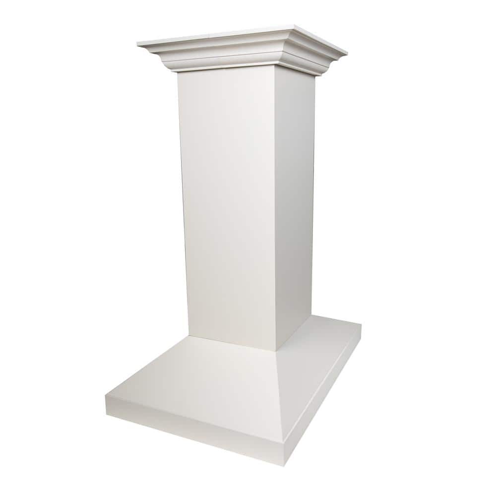 30 in. 400 CFM Convertible Island Mount Range Hood in White Wood