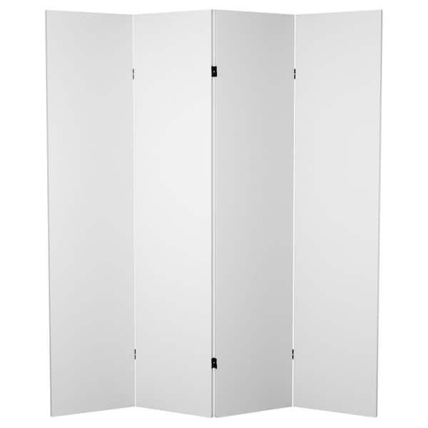 Oriental Furniture 6 ft. White Do It Yourself Canvas 4-Panel Room Divider