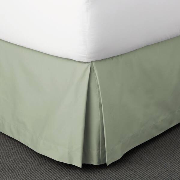 The Company Store Classic Solid Sateen 14 in. Sage Twin Bed Skirt