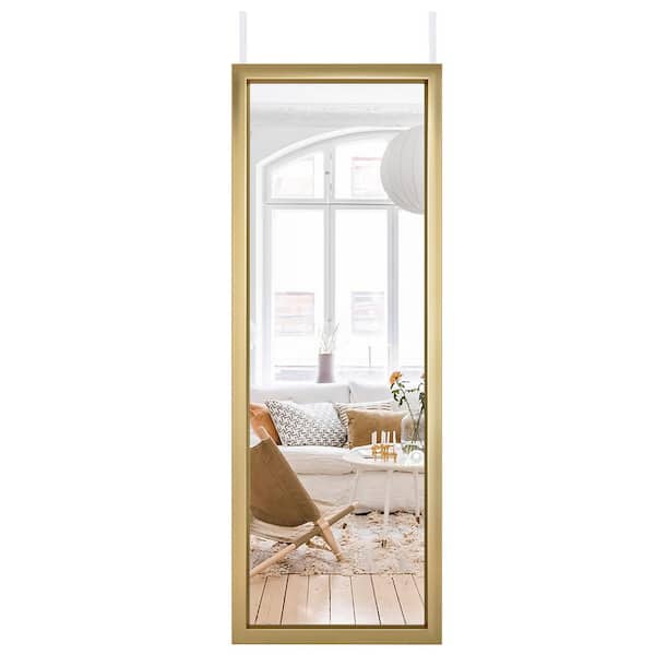 Dovelina 51.2 in. x 17.7 in. Modern Rectangle Framed Door Mirror